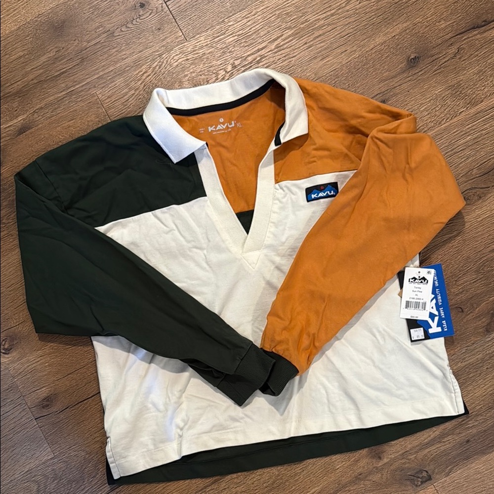 Kavu Long Sleeve Tees Orange and Green